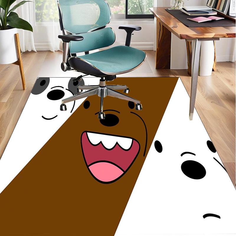 Bears Friends Adventure Office Rug Chair Mat, Game Carpet, Suitable for Front Door, Bedroom, Living Room, Desk, Holiday Gift