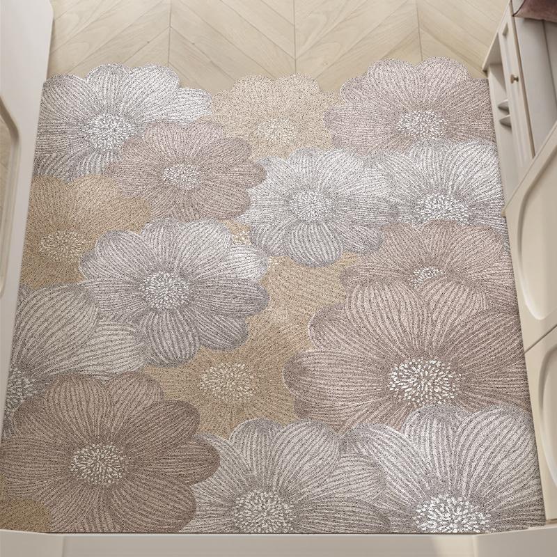 PVC Front Door Anti Slip Foot Mat, Can Be Cut Blanket, Entrance Floor Mat, Advanced  New Wave Silk Ring
