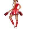 2 Pcs/Set Cheerleader Performance Outfit Sleeveless Top Skirt Set High School Glee Club Girl Cheerleading Costume Varsity Cheerleader Dress Uniform