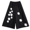 Cotton Plus Size Vintage Floral High Waist Casual Loose Spring Autumn Wide Leg Pants Women Trousers