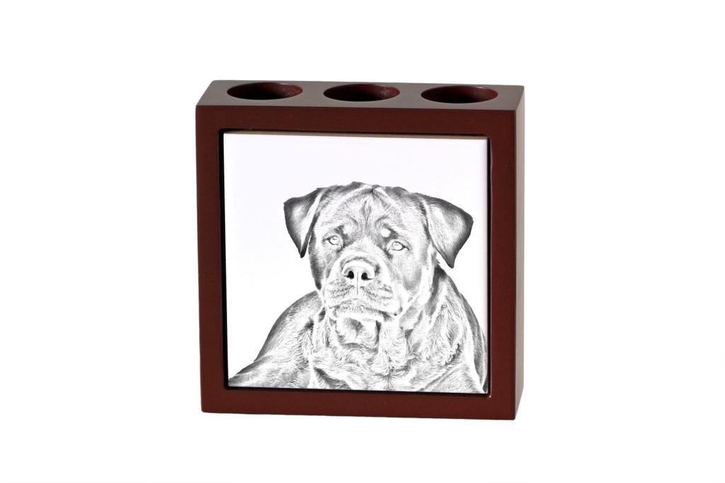 Rottweiler, Rott, Rottie – Pen holder with a dog, desk organizer with a print | Art-Dog