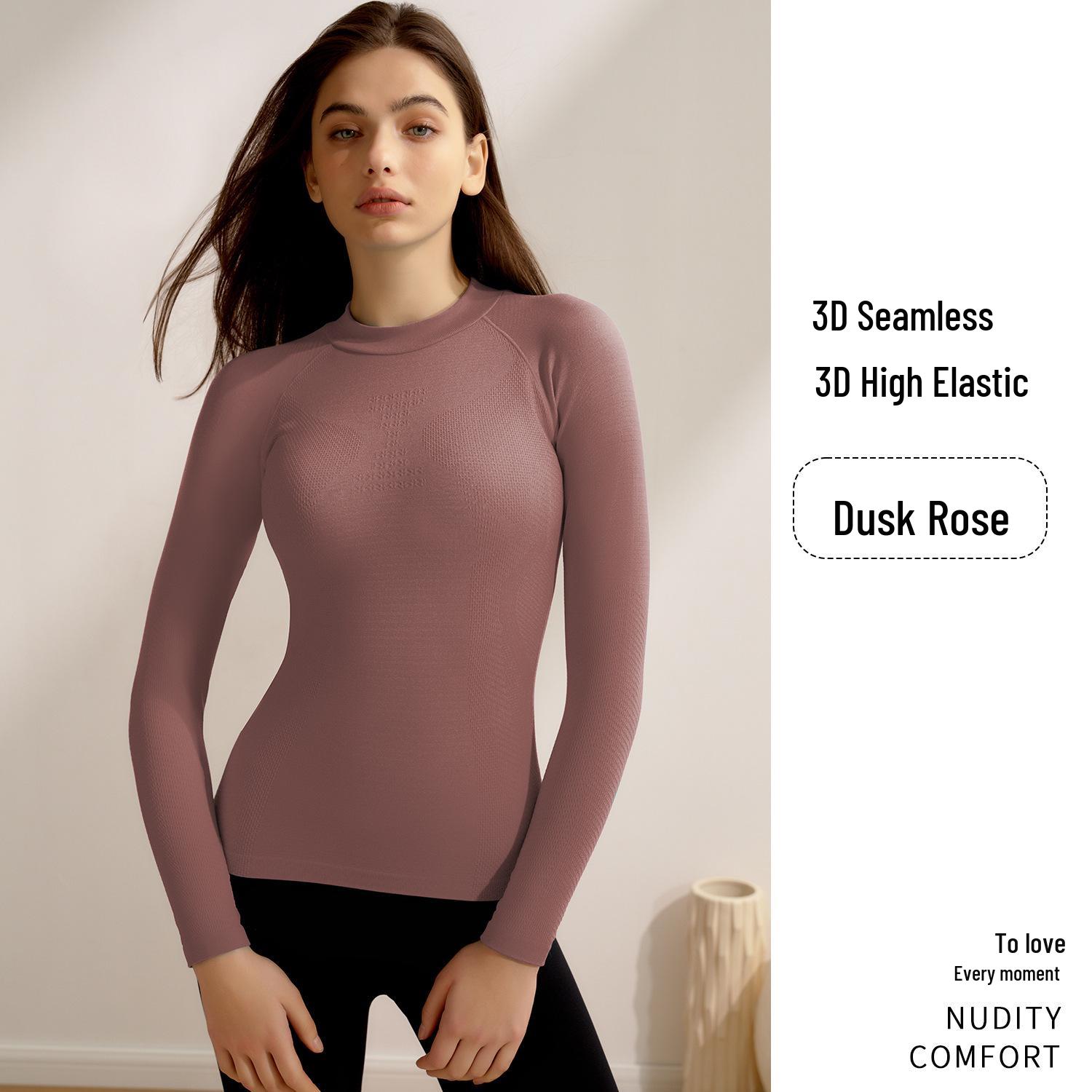 

Женский быстросохнущий облегающий топ для йоги с длинным рукавом Jiuyi - Дышащий, Высокоэластичный, Удобная одежда для фитнеса XL