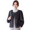 Mo'ou Women's Autumn/Winter Solid Color Loose Round Neck Jacket