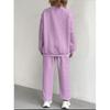 Women Fashion Casual Two Piece Long Sleeve Sweatshirt Pants Set