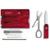 Couteau Suisse De Poche - VICTORINOX - SwissCard 0.7100.T - Rouge Transparent - 10 Fonctions Ingénieuses