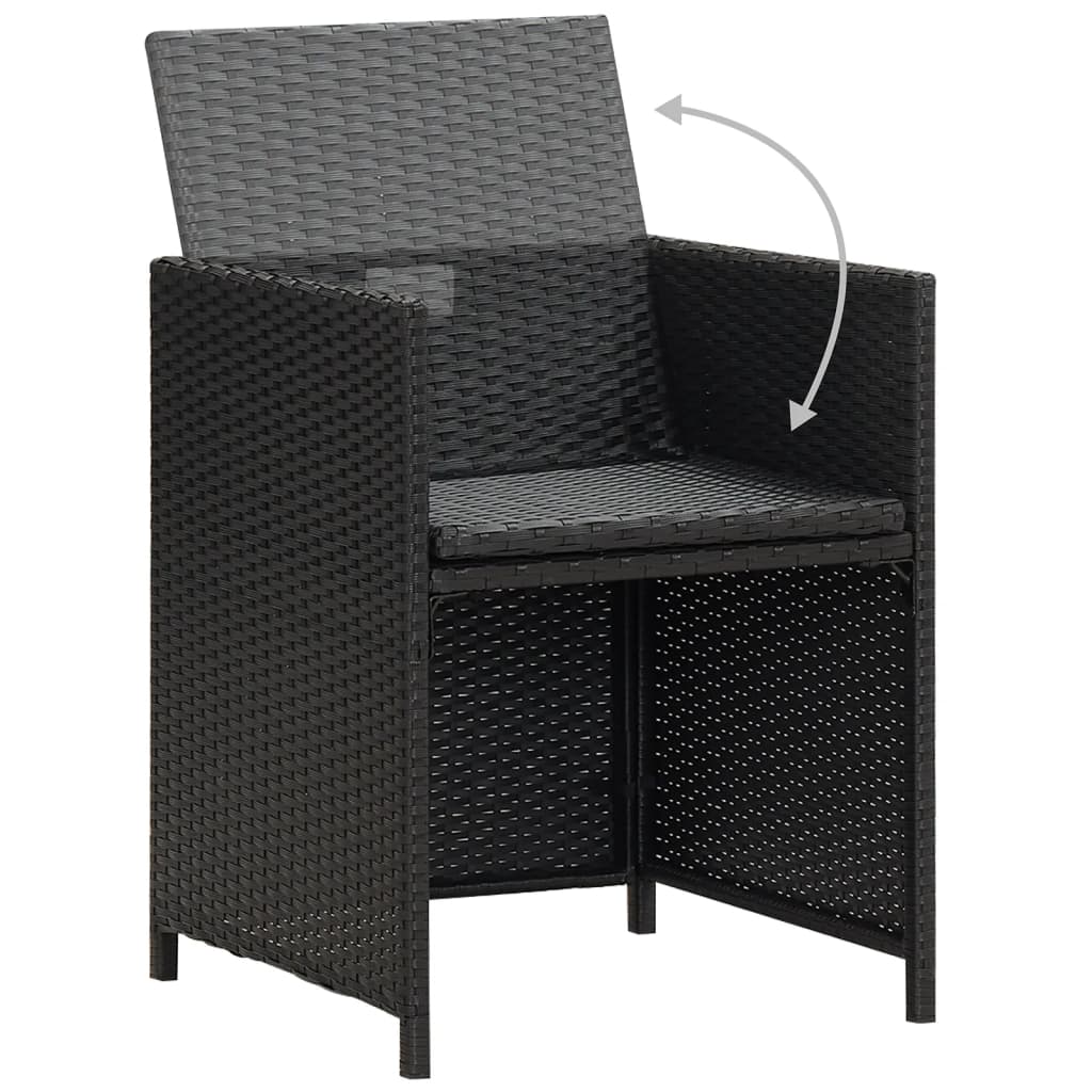 Garden Chairs 4 Pcs Poly Rattan Black