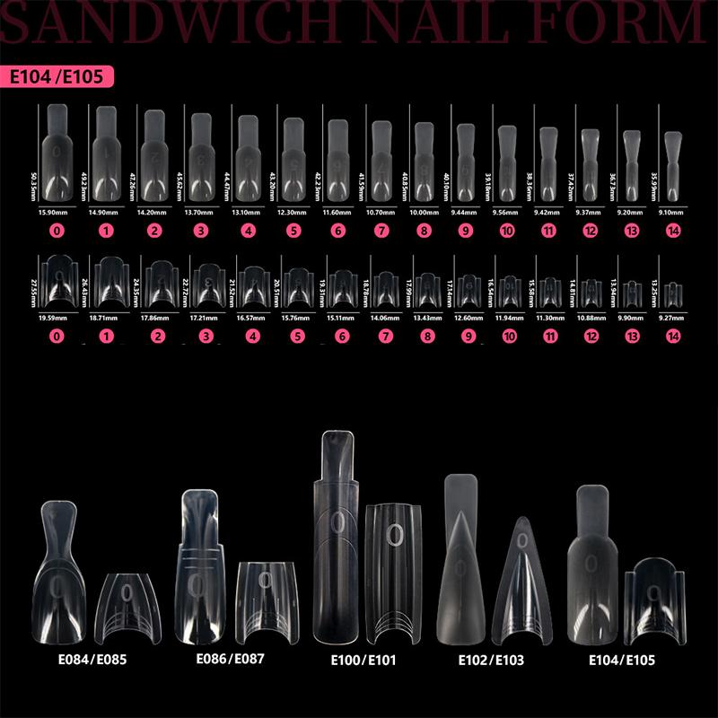 60/120/240 Pezzi Forme Doppie per Unghie a Sandwich Forme per Estensioni Unghie Ovale Forma Superiore e Inferiore Per Estensioni Unghie Veloci Strumenti per Manicure