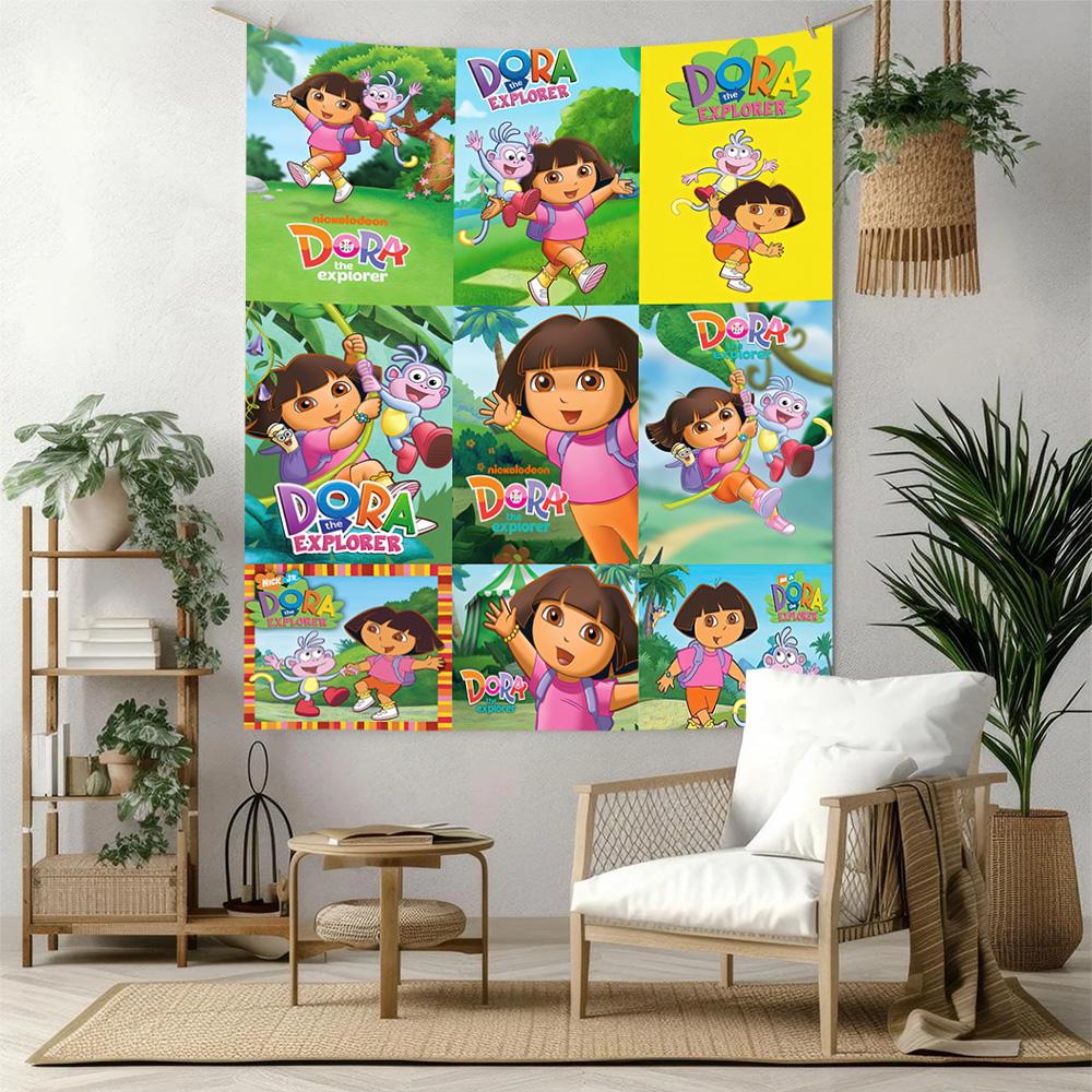 Dora Explorer Wall Decor Tapestry Art For Pet Memorial Birthdaywedding Party Backdrop Family Gift