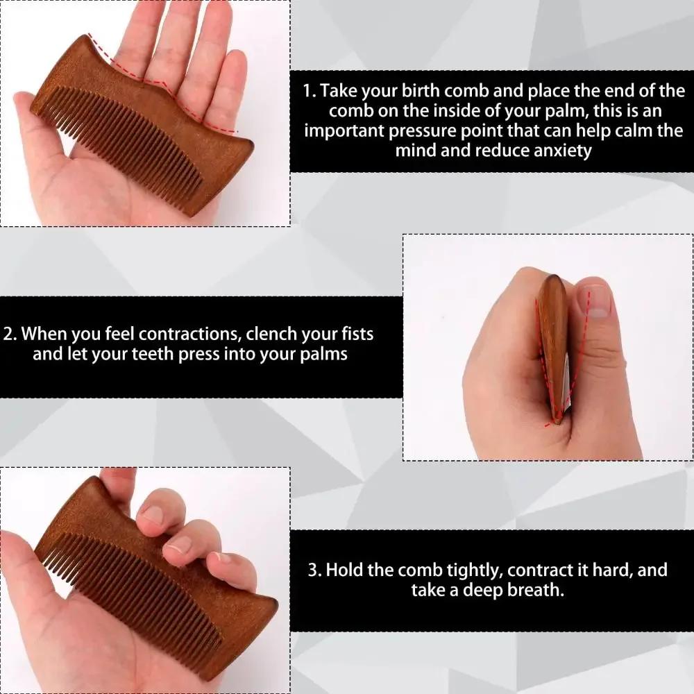 4 Styles Pregnancy Labor Wooden Comb Wood Gift Sandalwood Birthing Comb First Time Moms Must Natural Birth Essentials Wood Comb