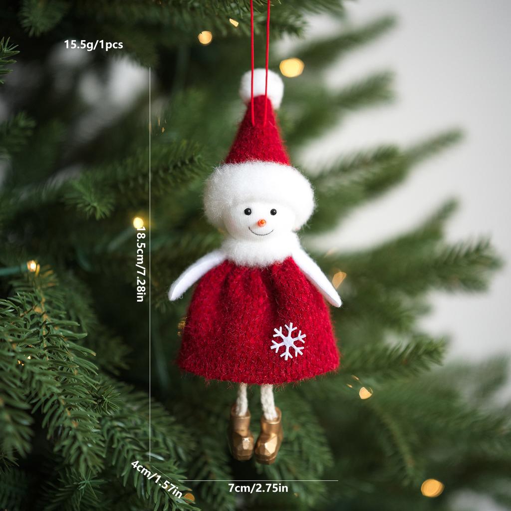 Sitting Elf Doll Angel Pendant Cute Little Girl Christmas Tree Ornaments Hanging Decorations Kids Children Day Gift