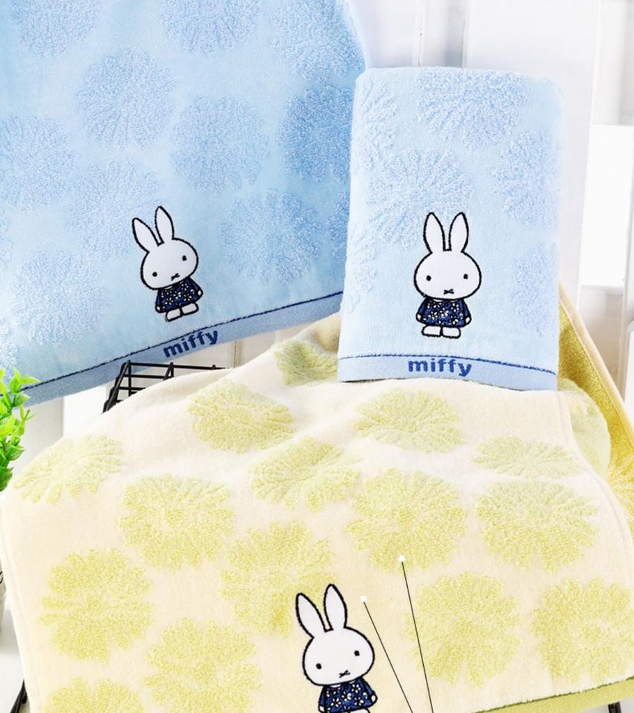 Miffy a Snoopy Obličej Mini Koupelnový a Ruční a Roztomilá Sada Ručníků Ručník, Ručník, Ručník. Měkký, Nežmolkující, Odolný, Tenký, (Miffy A, 2)