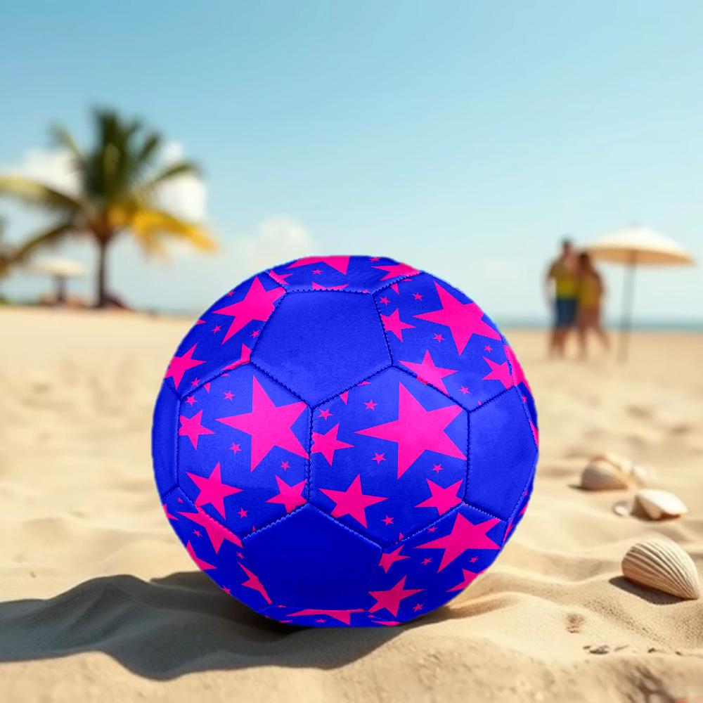 Star Pattern Indoor Size 5 Soccer Ball Colorful Machine Stitched PVC Competition Ready Durable High-Bounce