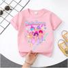 K-pop Demon Hunter Cartoon T-shirt, Summer Polyester T-shirt, Saja Children's Set, Gift, Baby and Children's Clothing for Summer