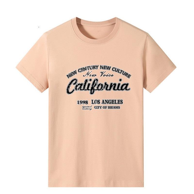 Short-sleeved T-shirt Men And Women Couples Summer Loose Cotton Body Shirt Round Neck Letters Simple Loose Tops