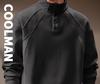 High-End American Retro Heavyweight Half-High Collar Men's Hoodie - Autumn Loose Henley Style