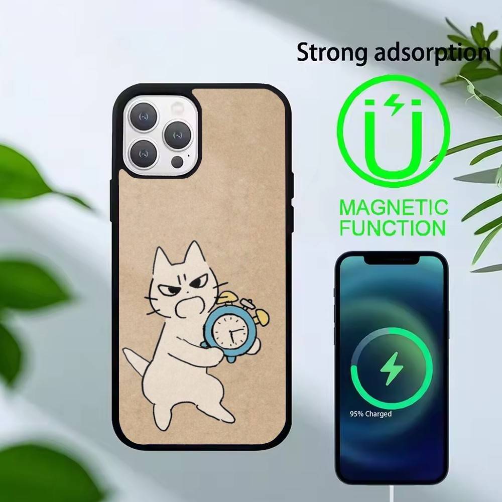 Funny Cat Band Animal Phone Case For iPhone17,16,15,14,13 Plus,Pro Max Magnetic For Magsafe Wireless Charging