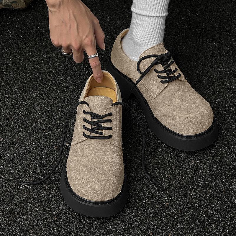 Spring Japanese Trendy Shoes, High-end Retro Niche 92332 Long Hair Red, Camel, beige-J