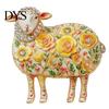 Alloy Lapel Pin Rhinestone Floral Lamb Brooch for Women, Flower Sheep Pin, Animal Jewelry Clothing Suits Scarves Bags