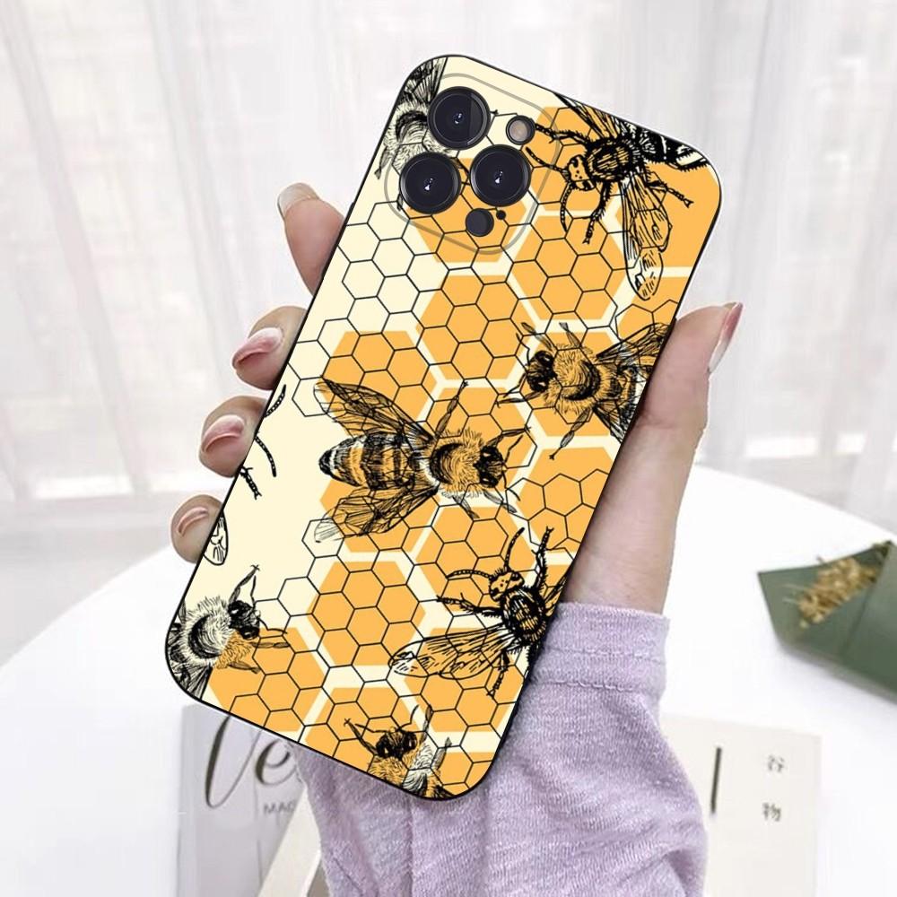 Bees Art Printing Phone Case For iPhone 15 6 7 8 Plus 11 12 13 14 Pro SE 2020 MAX Mini X XS XR Back Funda Cover