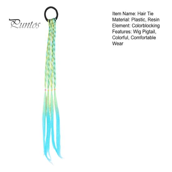 Flettet parykk Hårtau Elastisk bånd Ingen hodebunnsskade Hårslips Fargerikt tau Gradient farge Parykk Pigtail Hårtilbehør