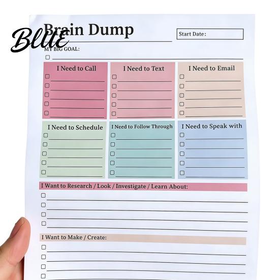 Personalized Goal Setting A5 Brain Dump Planner, Tear-off Daily Task Pad with 50 Tear Off Note Sheets, Thickened Paper Notepad for Organizing Thoughts