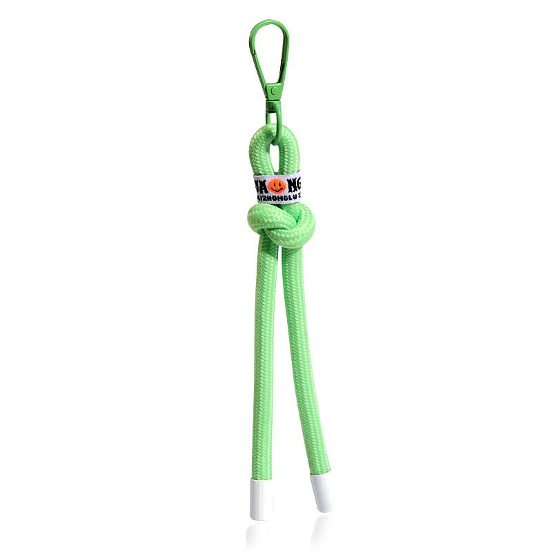 Creative Iridescent Braid Rope Keychain Carabiner Key Ring Smile Face Key Chains For Keycord Accessorie Jewelry Holiday Gifts