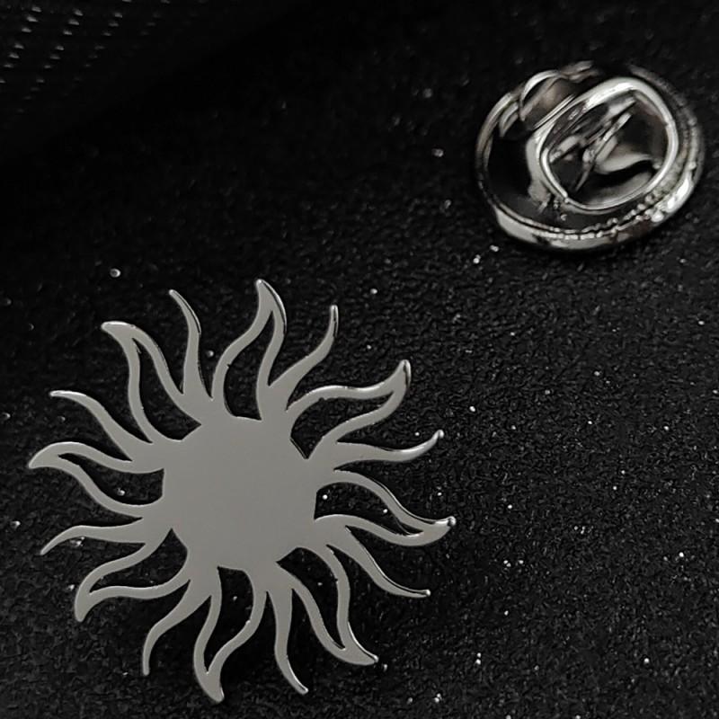 

European American Sunflower Brooch Cufflinks Dual-use Accessories Retro Dark Suit Coat 14k