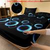 1 Simple Modern Circular Geometry Printed Matte Fitted Sheet Bedroom Printed Bed Cover Bedding (excluding Pillowcases)
