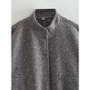 DAFIFY Women's Fashion Casual Solid Color Print Autumn Winter Long Sleeve Stand-Neck Jackets & Coats