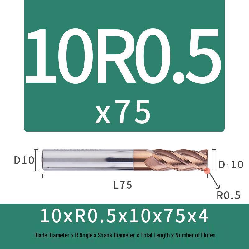 55-Degree Carbide Bull Nose End Mill with Wear-Resistant Coating for CNC Routers