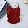 Damen-Falten-Camisole mit Brustpolstern – Figurbetont, Stilvolles Design, Vielseitig für Oberbekleidung oder zum Layering, Schöner Rücken, Perfekt für den Sommer