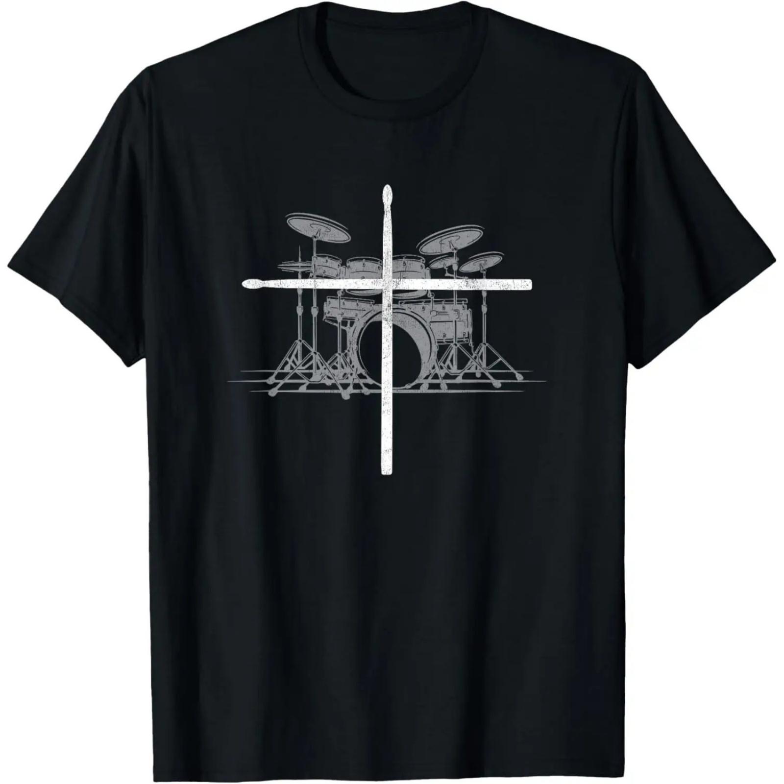 Christian Drummer Sticks Cross Music Lover Percussion T-Shirt XXXXXL разноцветный