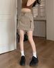 Women's A-line Grey Drawstring Midi Skirt - Slimming, Elastic Waist, Summer Casual Workwear