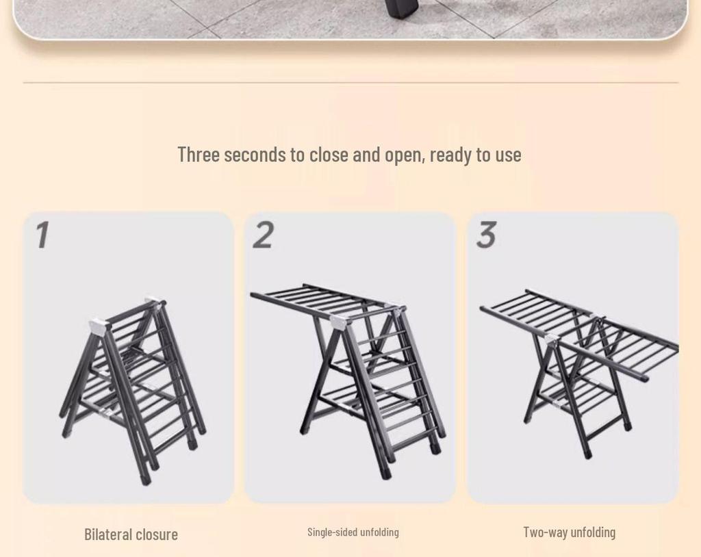 Indoor Foldable Clothes Drying Rack: Floor-Standing Design for Home, Balcony, Bedroom, Baby Clothes and Quilts
