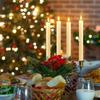 1/24pcs LED Flameless Taper Candles Lights 3D Wick Battery Christmas Simulation Long Candles Window Electric Candles Lamps