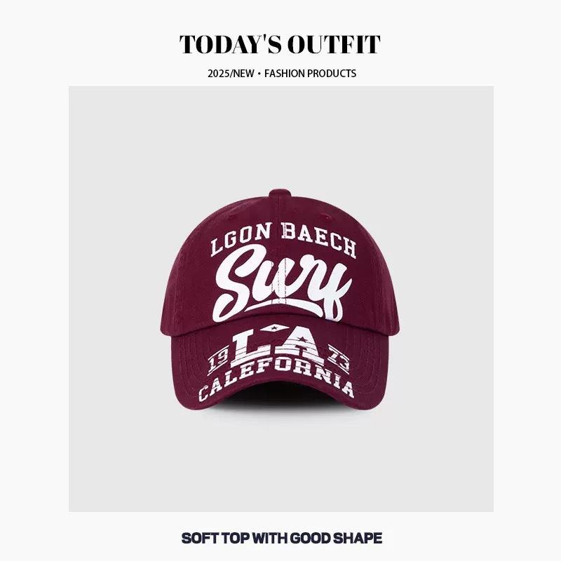 New American Print Letter Baseball Hat Men and Women Retro Wide Brim Sun Protection Hip Hop Casual Baseball Cap