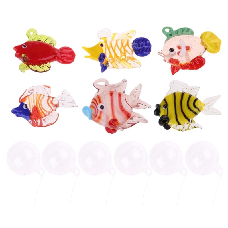 Glass Fish Bubble Window Hangings, Artistic Aquarium Float Decorations X3UC