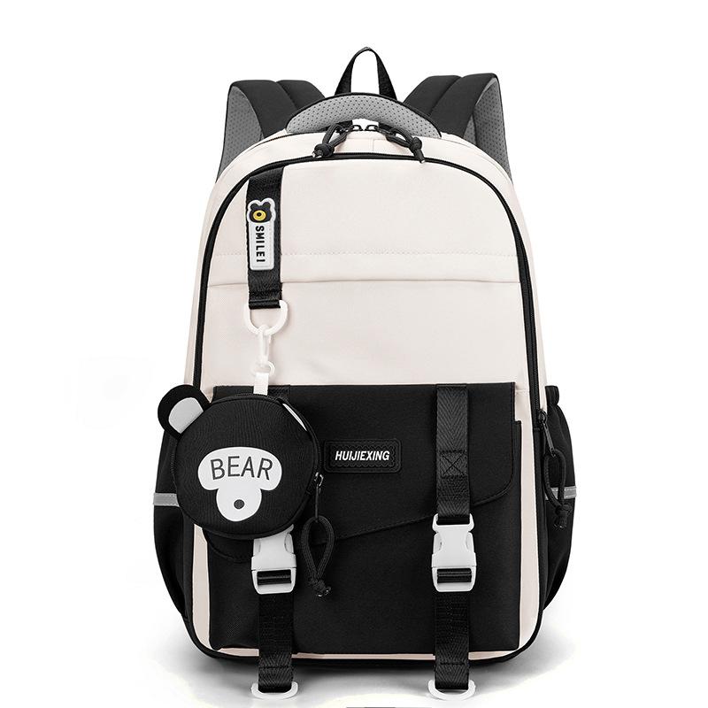 Contrasting colors cute schoolbag female new primary and secondary school students grade 3 to 6 high-value backpack