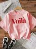 Französischer Voilà Slogan Babyrosa Grafik-T-Shirt Baumwolle Herren Damen T-Shirt Sommer Streetwear