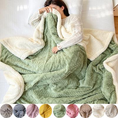 1 Pc Thickened Coral Velvet Blanket Nap Sofa Cover Blanket