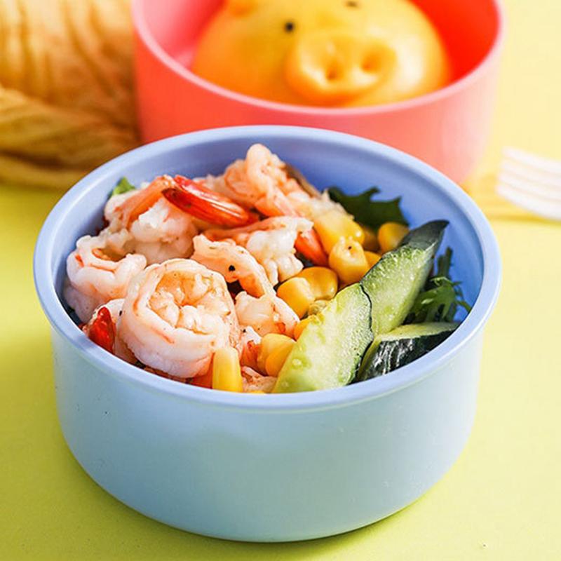 540Ml Animal Lunch Box Japanese Double-Layer Round Mini Bento Box Children'S Fruit Box Snack Box Microwave Kids Lunch Box