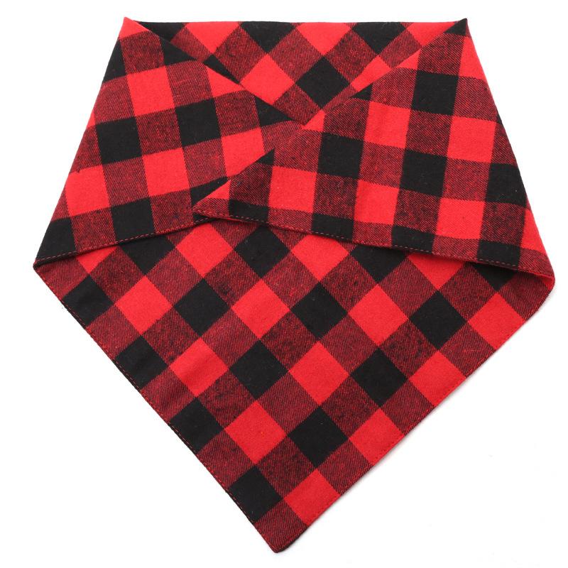 Tanpopo Scarves Bandana Scarf Christmas Plaid Head Wrap Pets Dog Triangle Kerchief Bibs  Cats Accessories