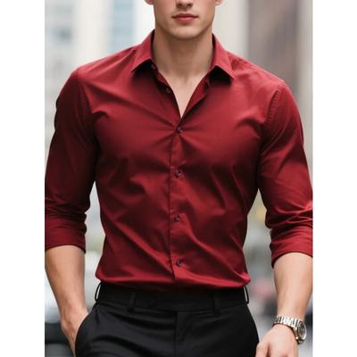 Bolubao New Men Shirts Fashion Long Sleeve Casual Solid Color Elastic Male Wedding Dress Shirt