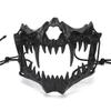 Half Face Skull Mask with Long Teeth Demon Skeleton Design for Party Halloween Cosplay Costume Prop Terror Masquarade Mask