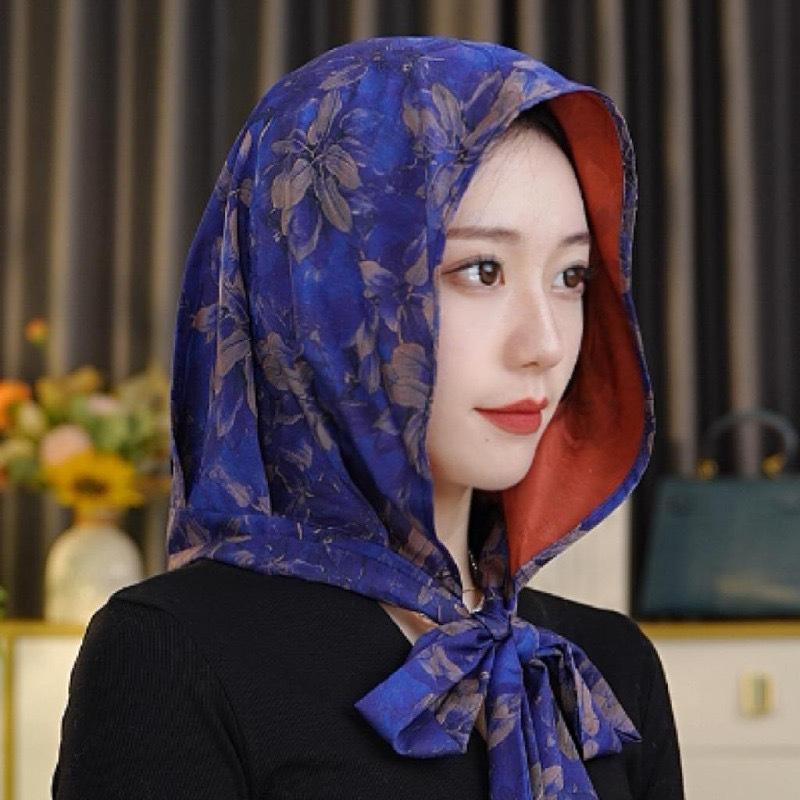 Damen Kapuzenschal aus Seide: Frühlings-/Sommer-Sonnenschutz-Schal, Multifunktionales und vielseitiges Stirnband-Hut