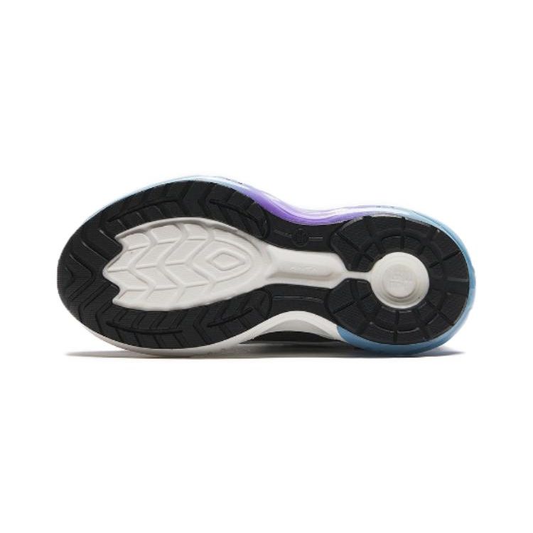 Anta Kids Versatile Comfortable Shock Absorbing Durable Low Top Running Shoes Kids Running Shoes Black White Purple 322419901-3