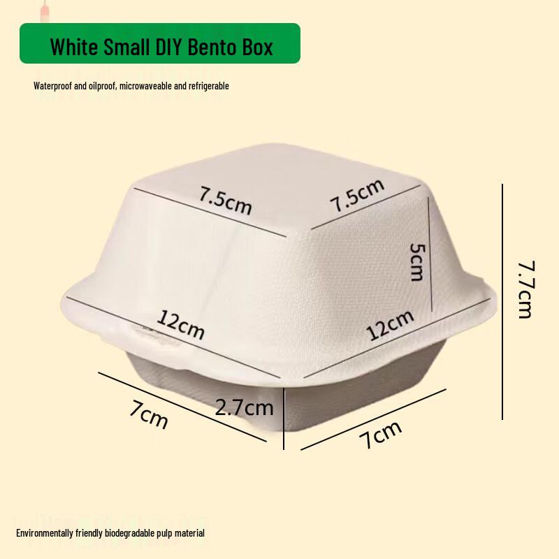 Chang Baosen Biodegradable Sugarcane Burger Boxes Small (50 pcs)