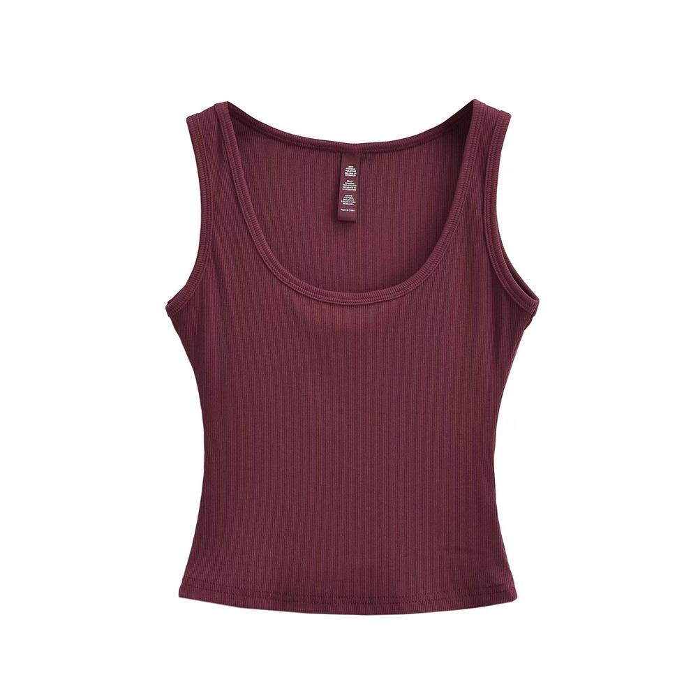 YPFF Trendy European and American Style Women's Slimming Cotton Ribbed Camisole