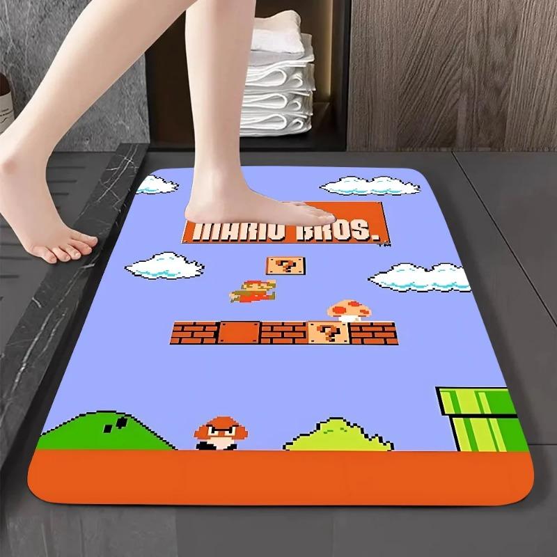 Disney Cartoon M-Mario-Bros Floor Mat Graphic Printed Flannel Doormats For Bathroom Kitchen Entrance Carpet Home Decor