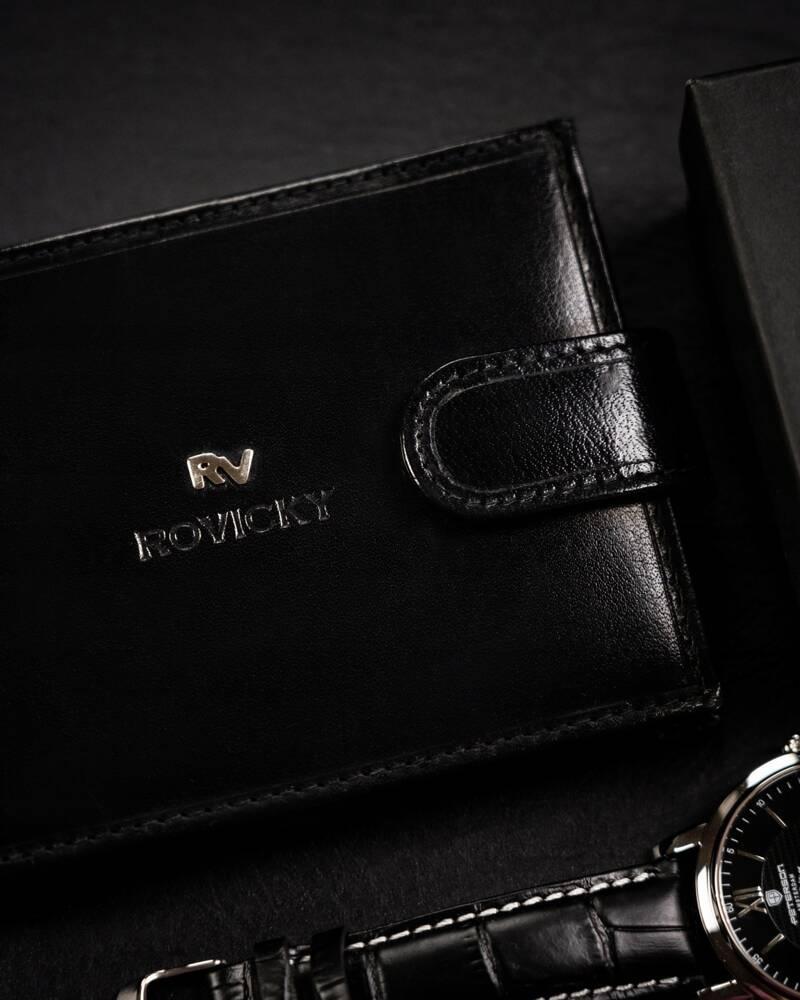 Large men's wallet made of natural leather - Rovicky
